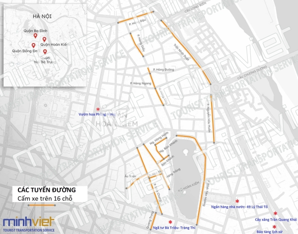 Chính Thức Cấm Xe Ô Tô Trên 16 Chỗ Vào Hồ Hoàn Kiếm Và Phố Cổ